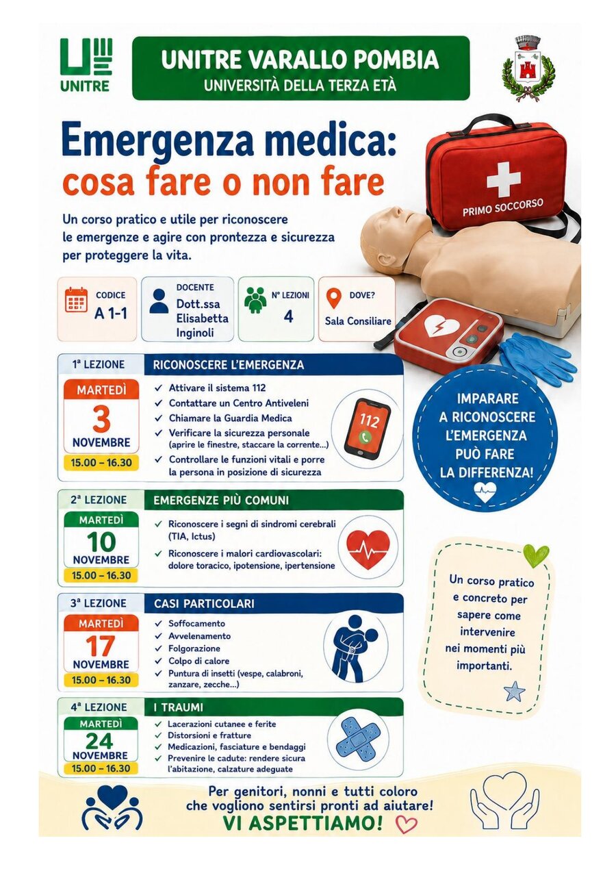 Scheda corso Emergenza medica: cosa fare o non fare