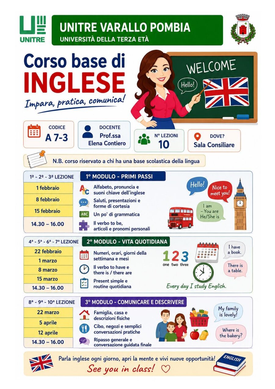 Scheda corso Corso base di inglese