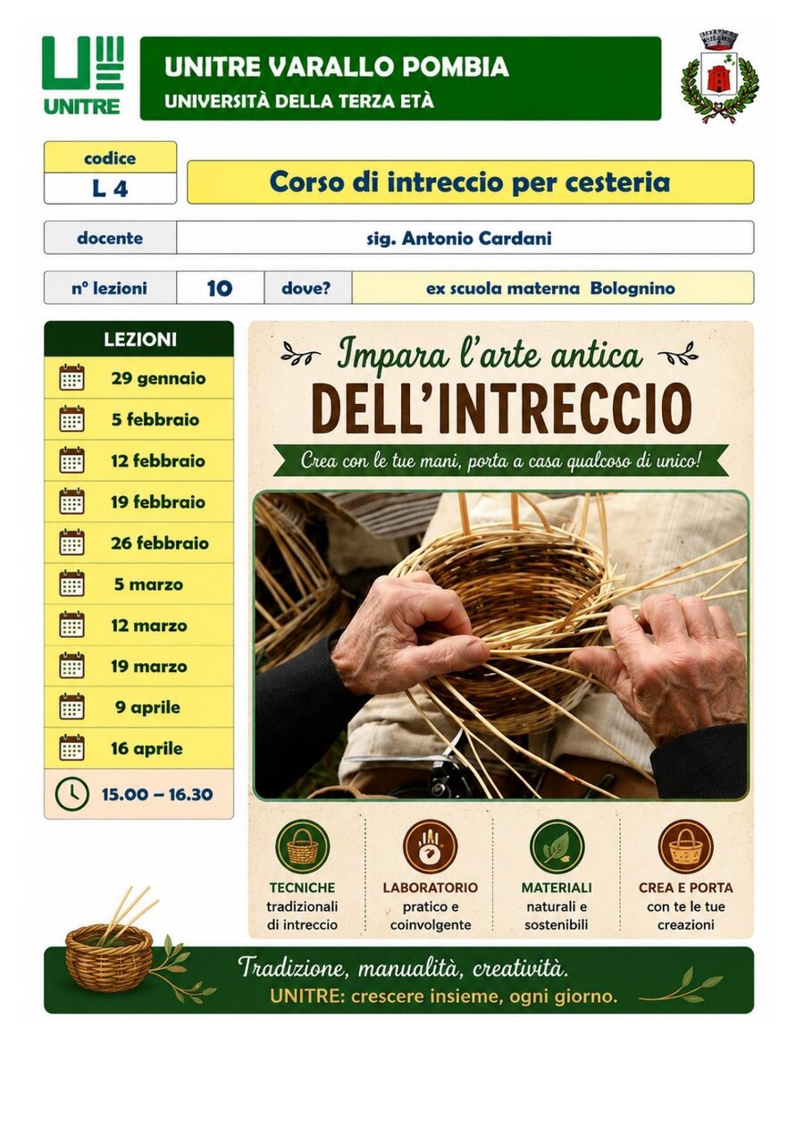 Scheda corso Corso di intreccio per cesteria