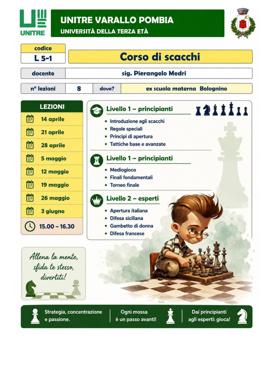 Scheda corso Corso di scacchi